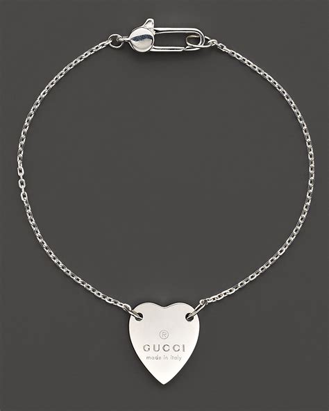 gucci sterling silver heart bracelet